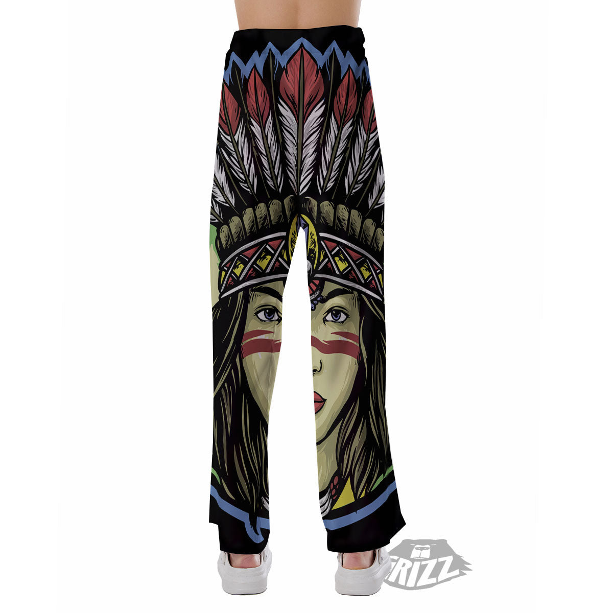 Woman Portrait Native Indian Print Pajama Pants-grizzshop