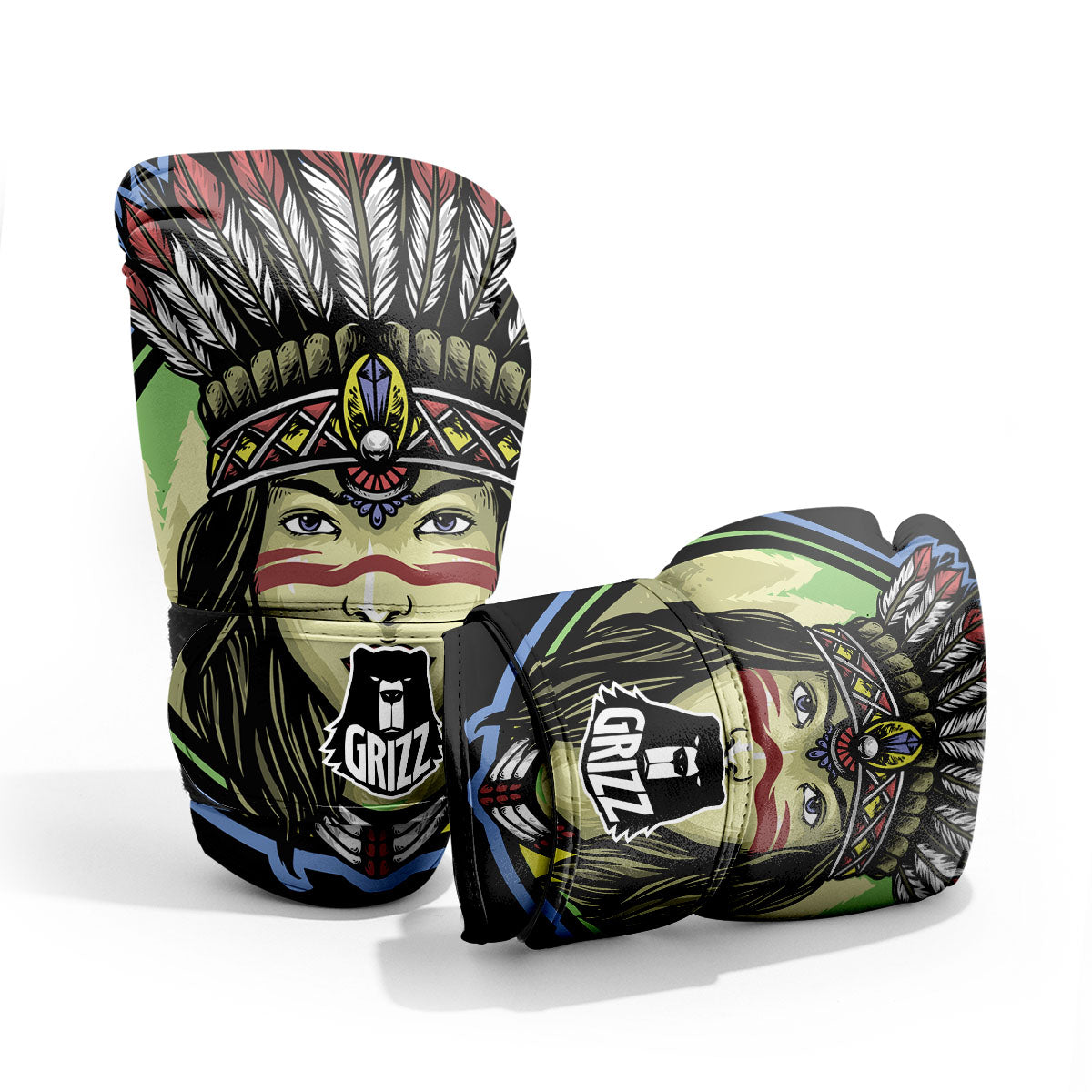Woman Portrait Native Indian Print Pro Boxing Glove
