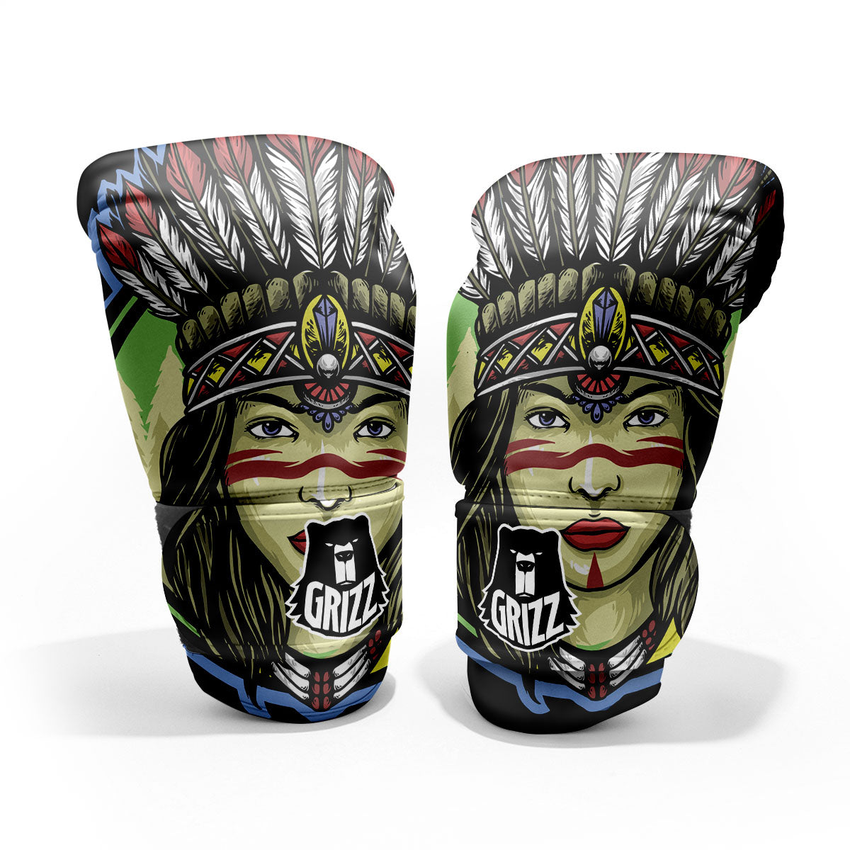 Woman Portrait Native Indian Print Pro Boxing Glove