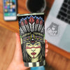 Woman Portrait Native Indian Print Tumbler-grizzshop