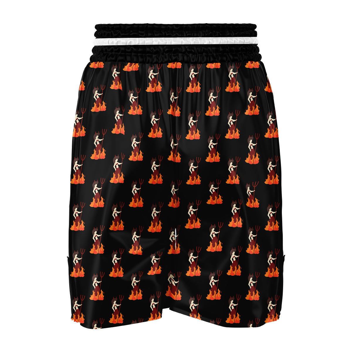 Women Devil Print Pattern Boxing Shorts-grizzshop