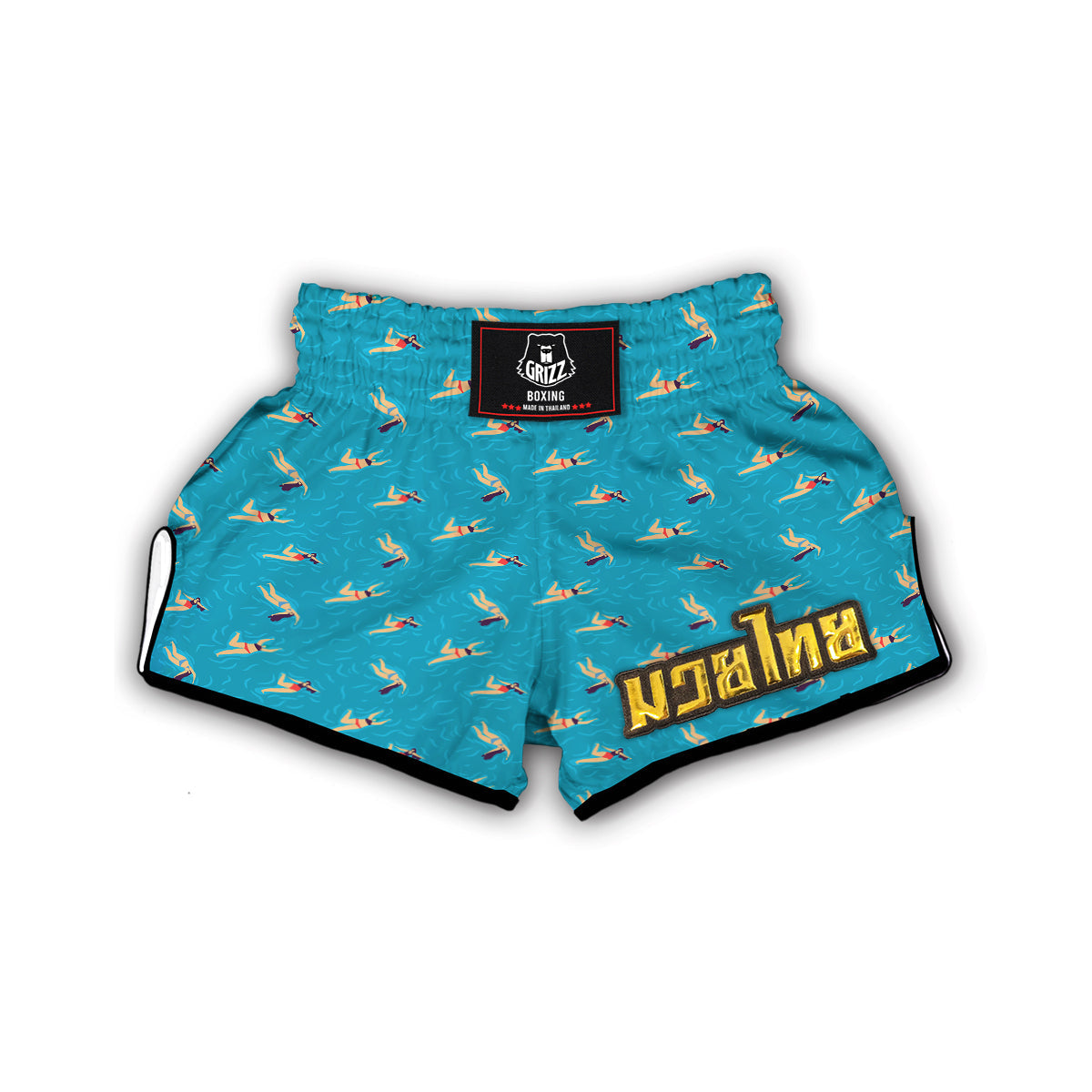 Women Swim Print Pattern Muay Thai Boxing Shorts-grizzshop