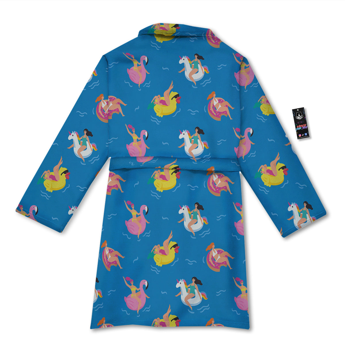 Women Swimming In The Sea Print Pattern Bathrobe-grizzshop