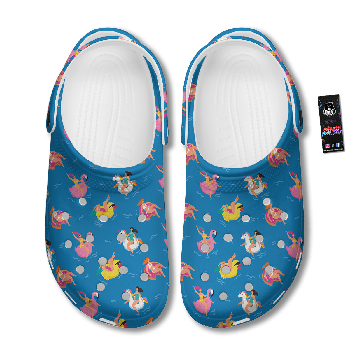 Women Swimming In The Sea Print Pattern Clog-grizzshop