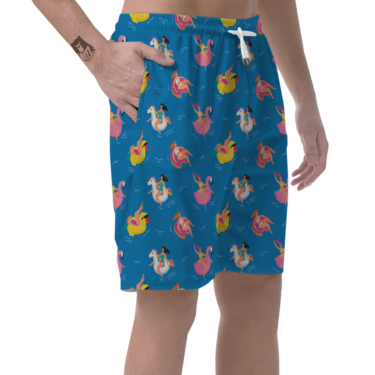 Women Swimming In The Sea Print Pattern Men's Shorts-grizzshop