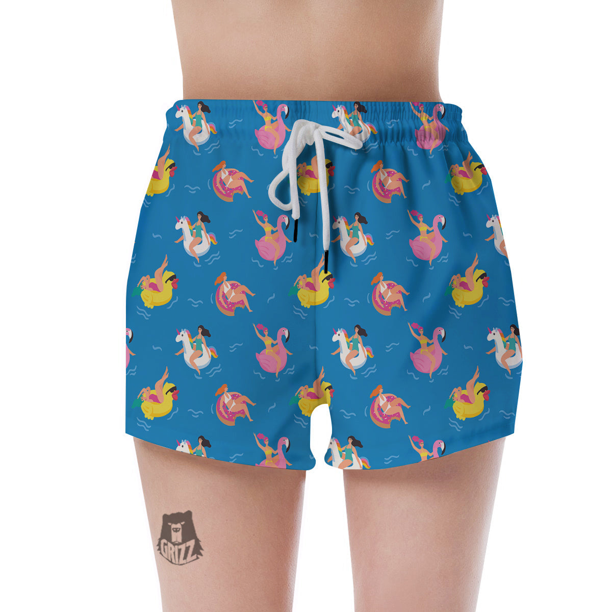Women Swimming In The Sea Print Pattern Women's Shorts-grizzshop