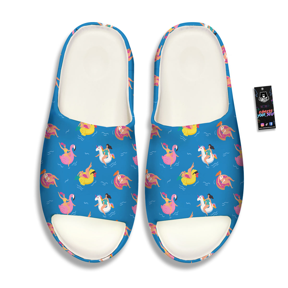 Women Swimming In The Sea Print Pattern Sandals-grizzshop