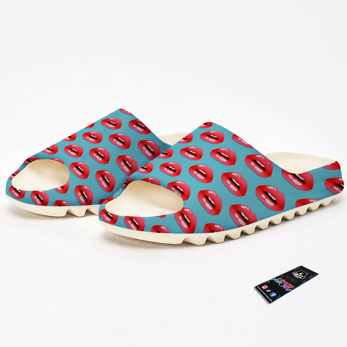 Women's Lips Print Pattern Sandals-grizzshop