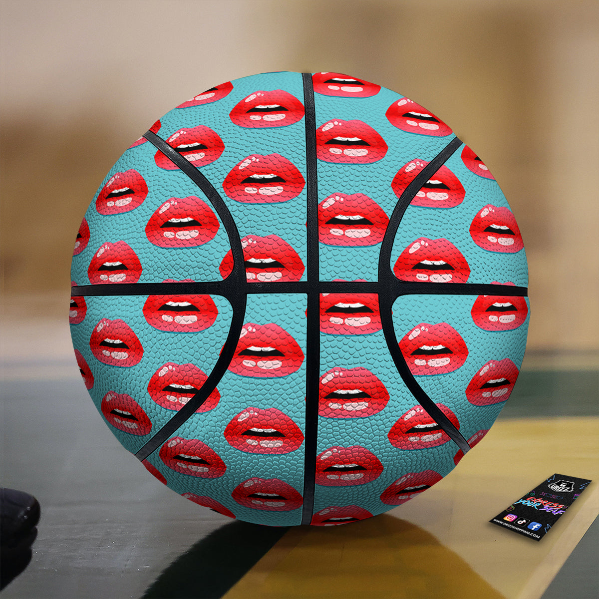 Women's Lips Print Pattern Basketball-grizzshop