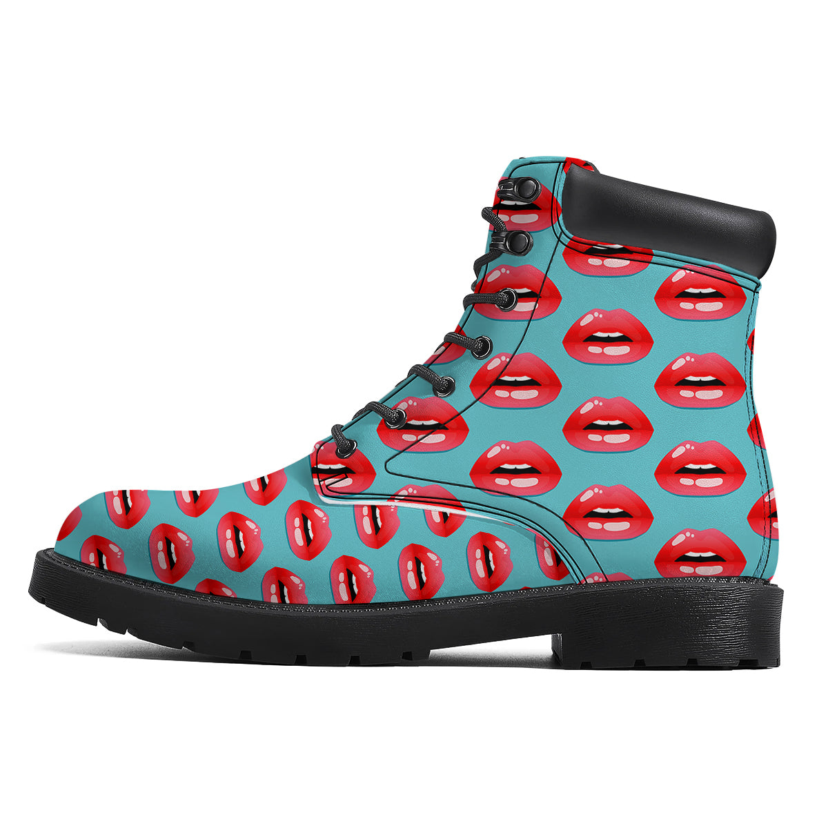 Women's Lips Print Pattern Boots-grizzshop