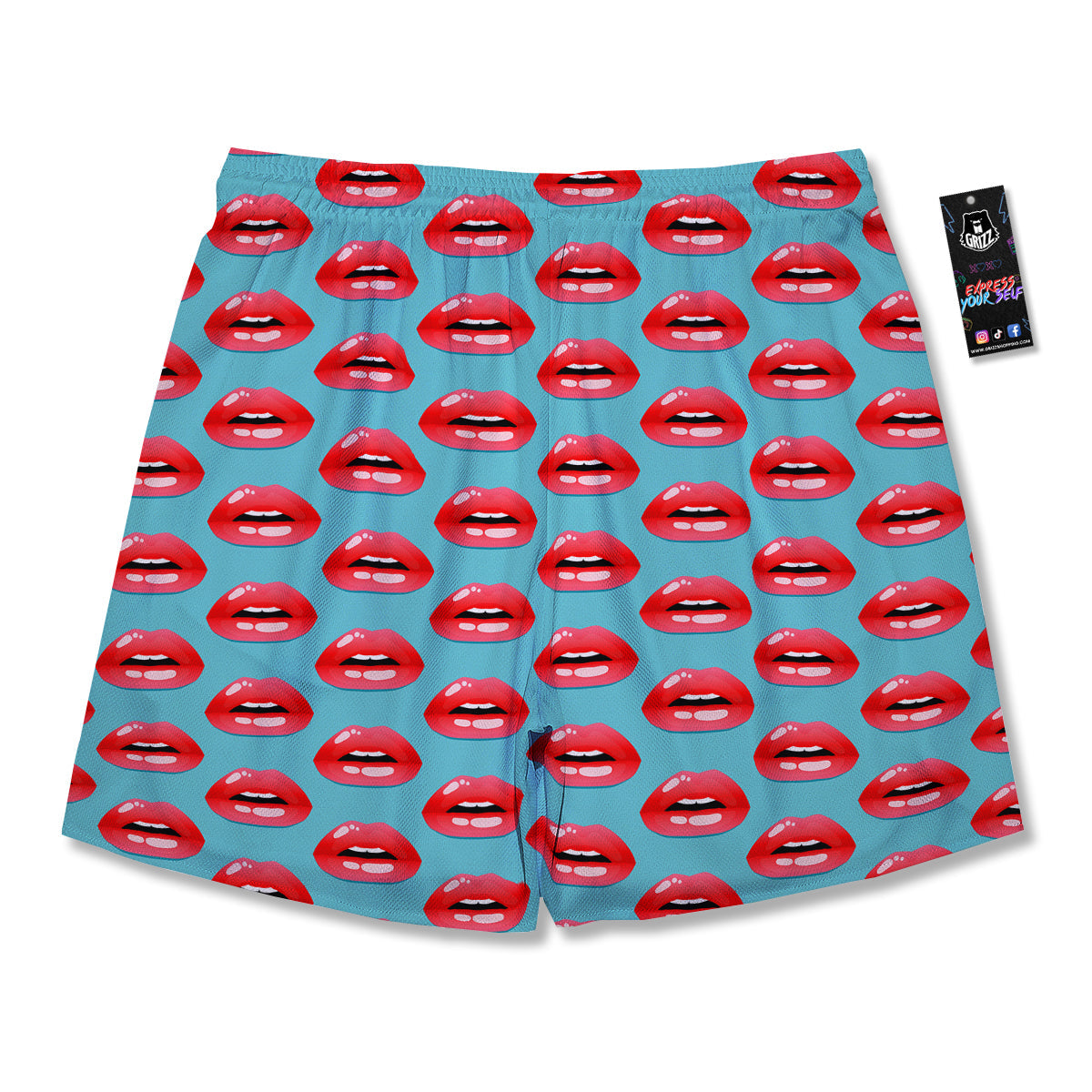 Women's Lips Print Pattern Men's Running Shorts-grizzshop
