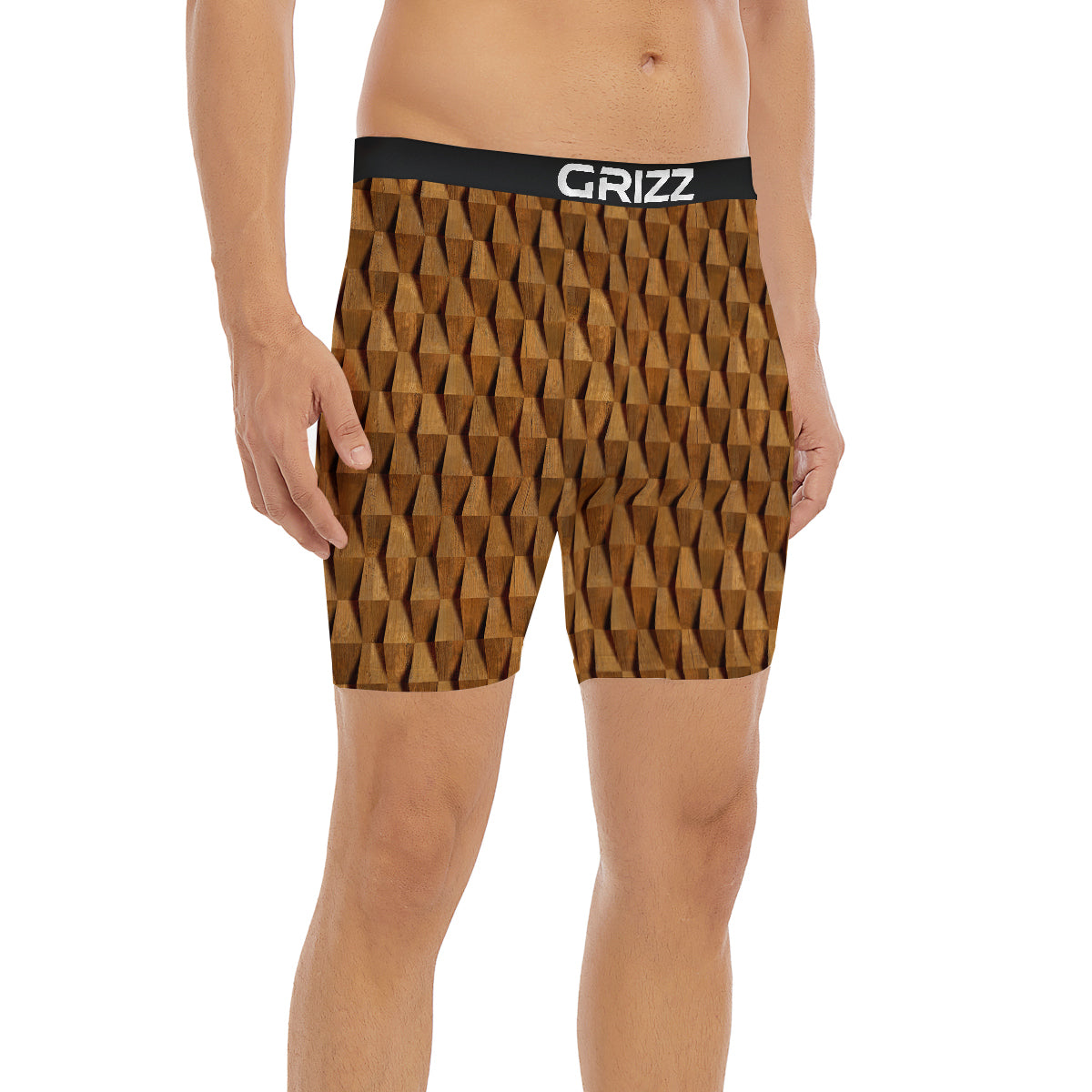 Wood Wall 3D Print Pattern Boxer Briefs-grizzshop