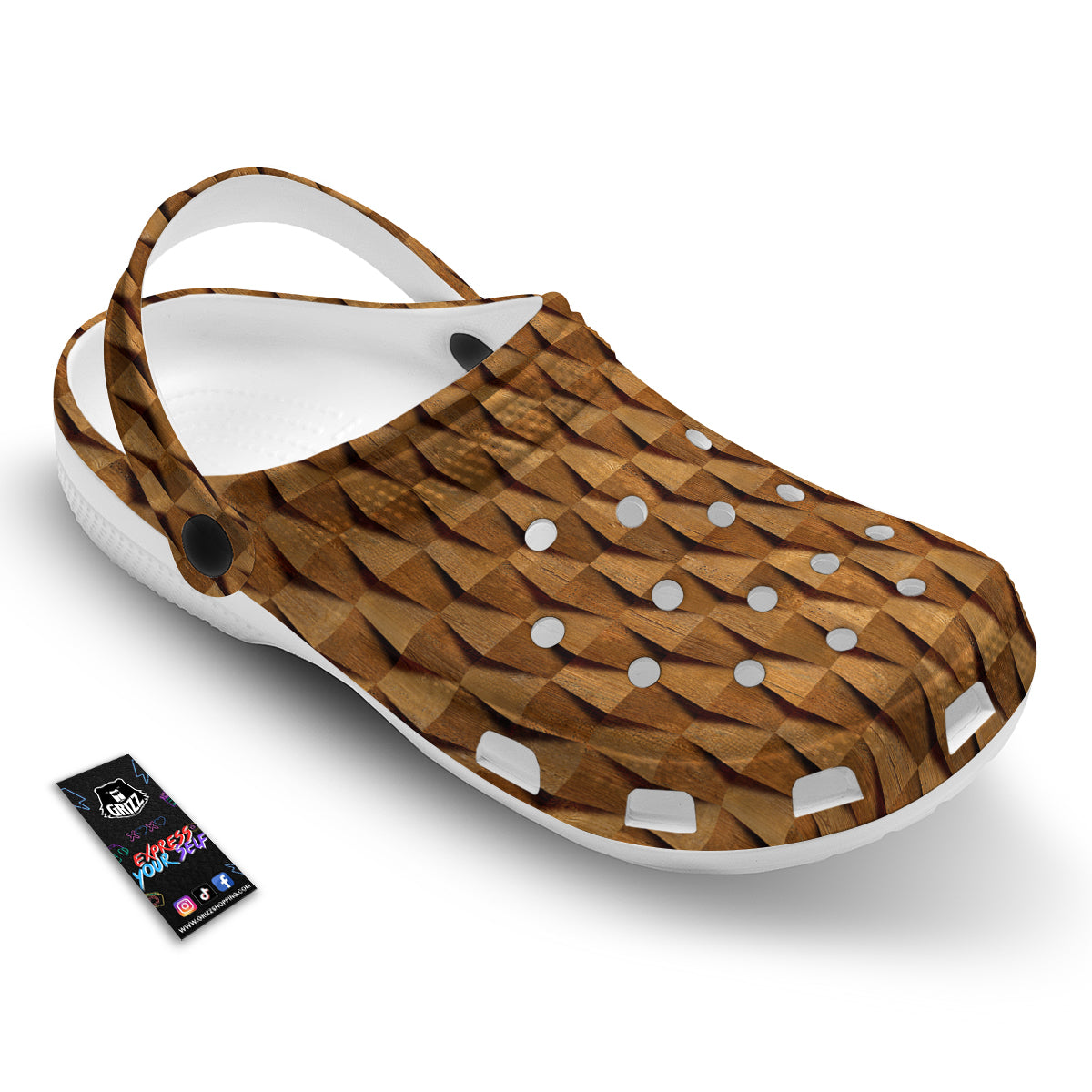 Wood Wall 3D Print Pattern Clog-grizzshop