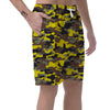 Woodland And Yellow Camo Print Men's Shorts-grizzshop