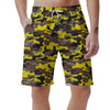 Woodland And Yellow Camo Print Men's Shorts-grizzshop