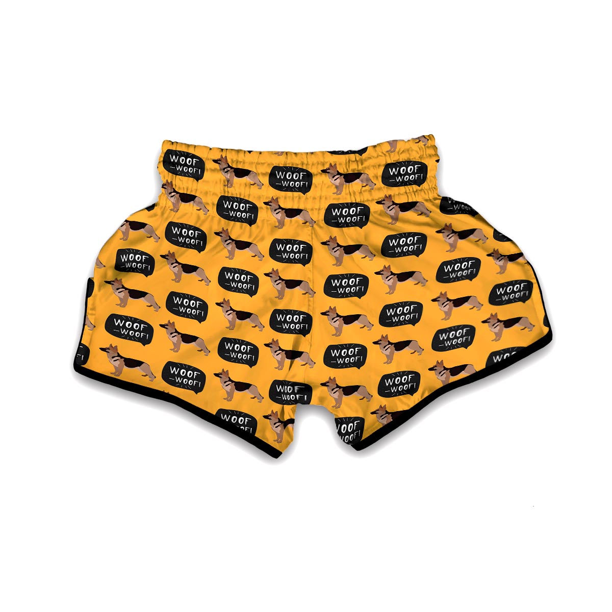 Woof Woof German Shepherd Pattern Print Muay Thai Boxing Shorts-grizzshop