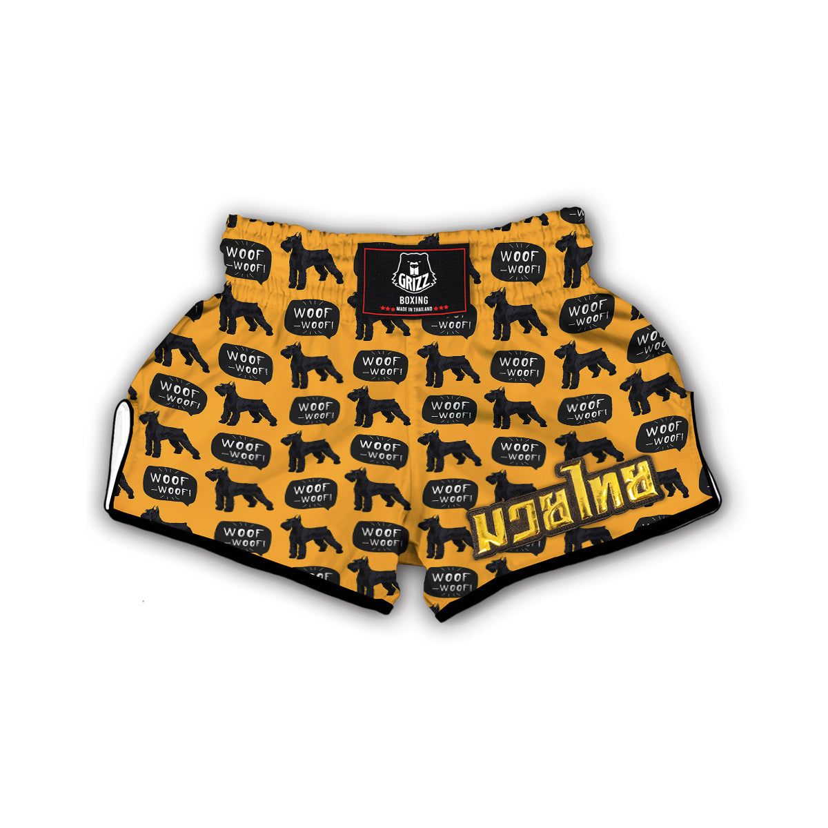 Woof Woof Schnauzer Dog Print Pattern Muay Thai Boxing Shorts-grizzshop