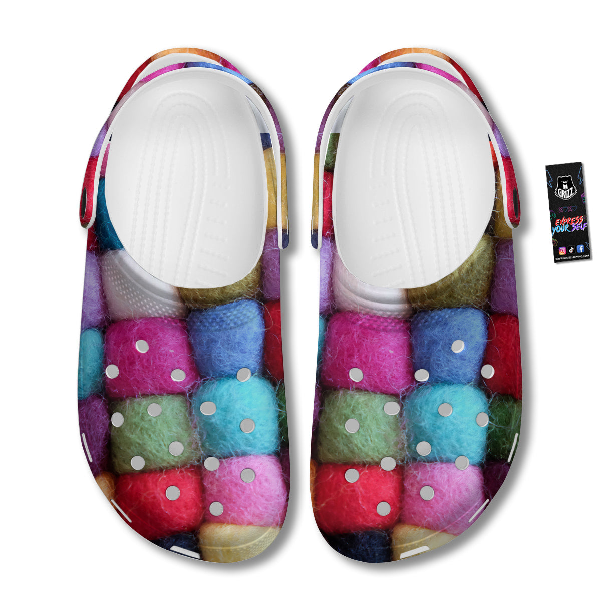 Wool Yarns Colorful Print Clog-grizzshop