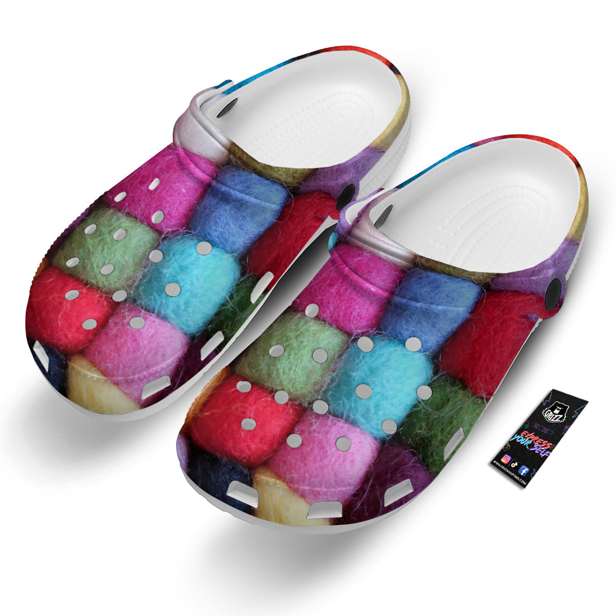 Wool Yarns Colorful Print Clog-grizzshop