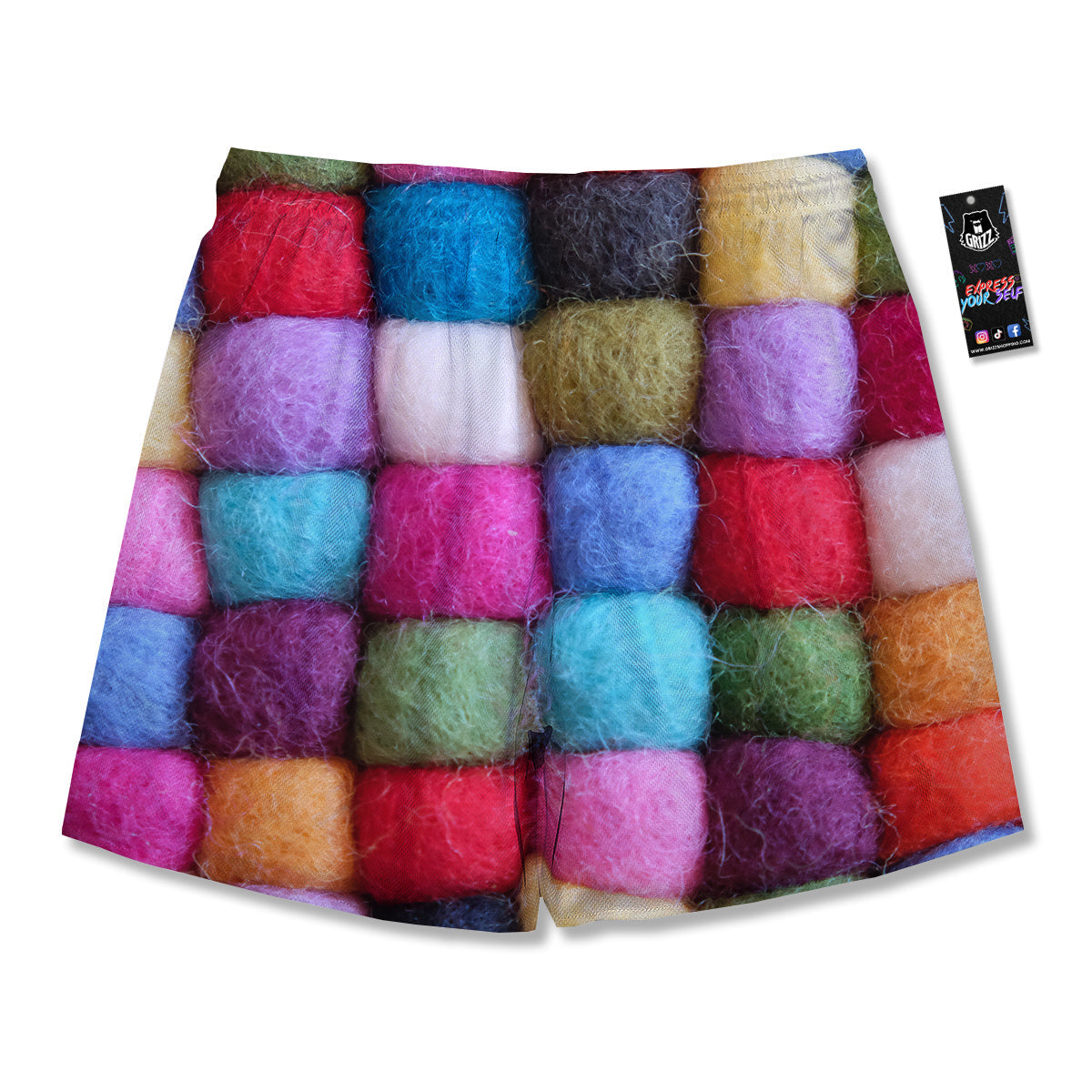 Wool Yarns Colorful Print Men's Running Shorts-grizzshop
