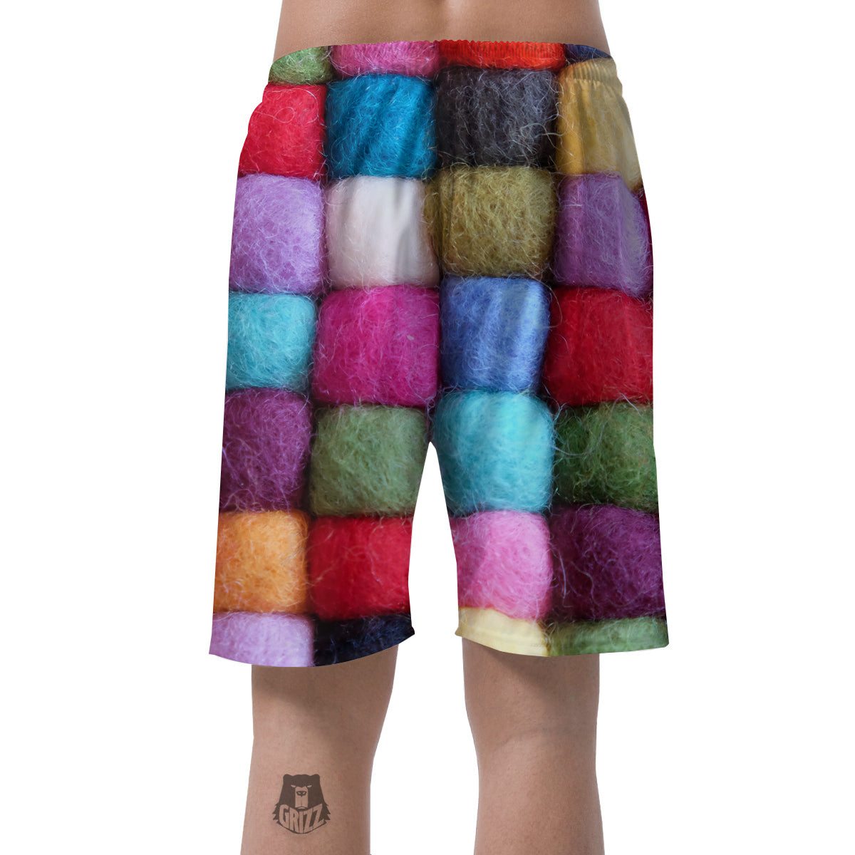 Wool Yarns Colorful Print Men's Shorts-grizzshop