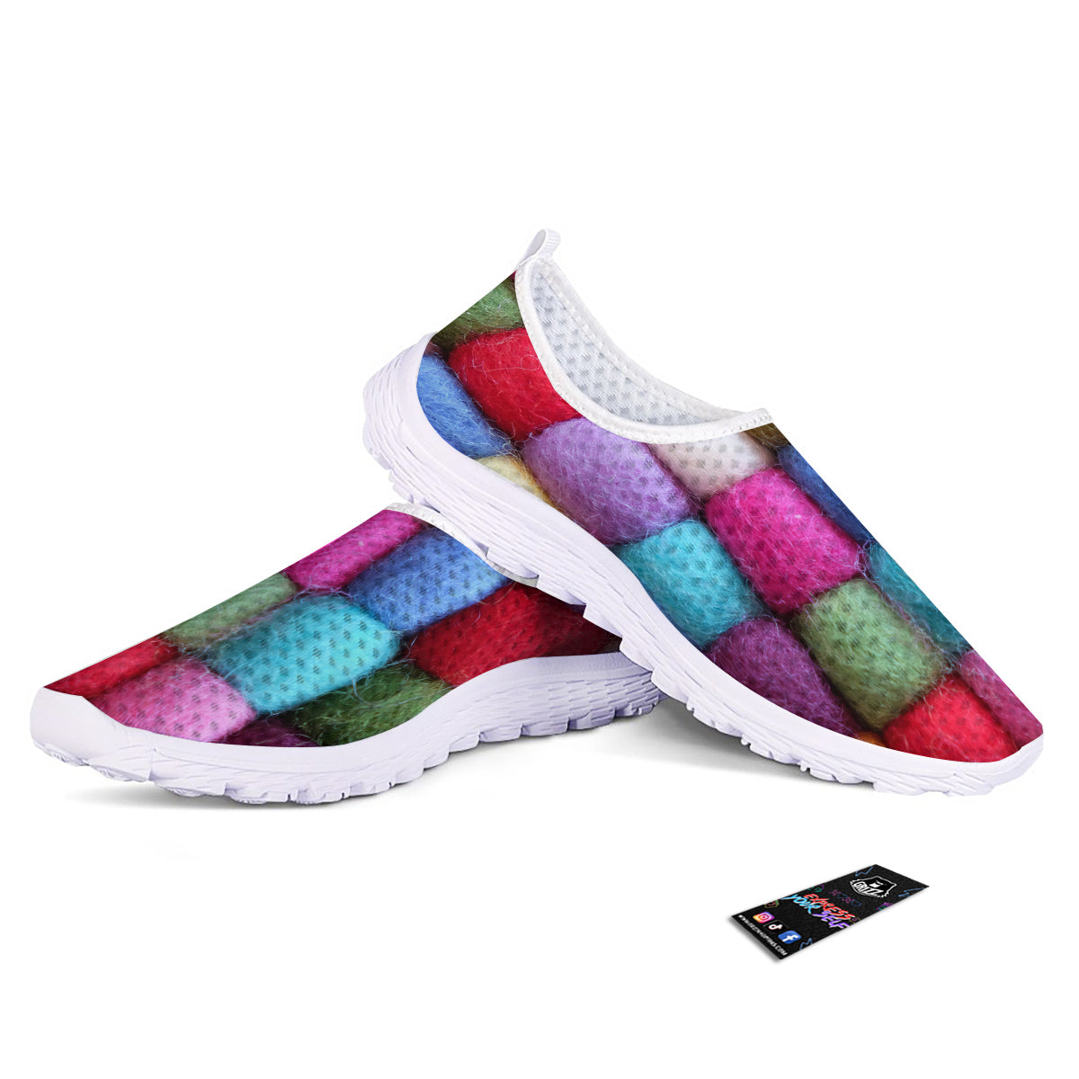 Wool Yarns Colorful Print Nurse Shoes-grizzshop