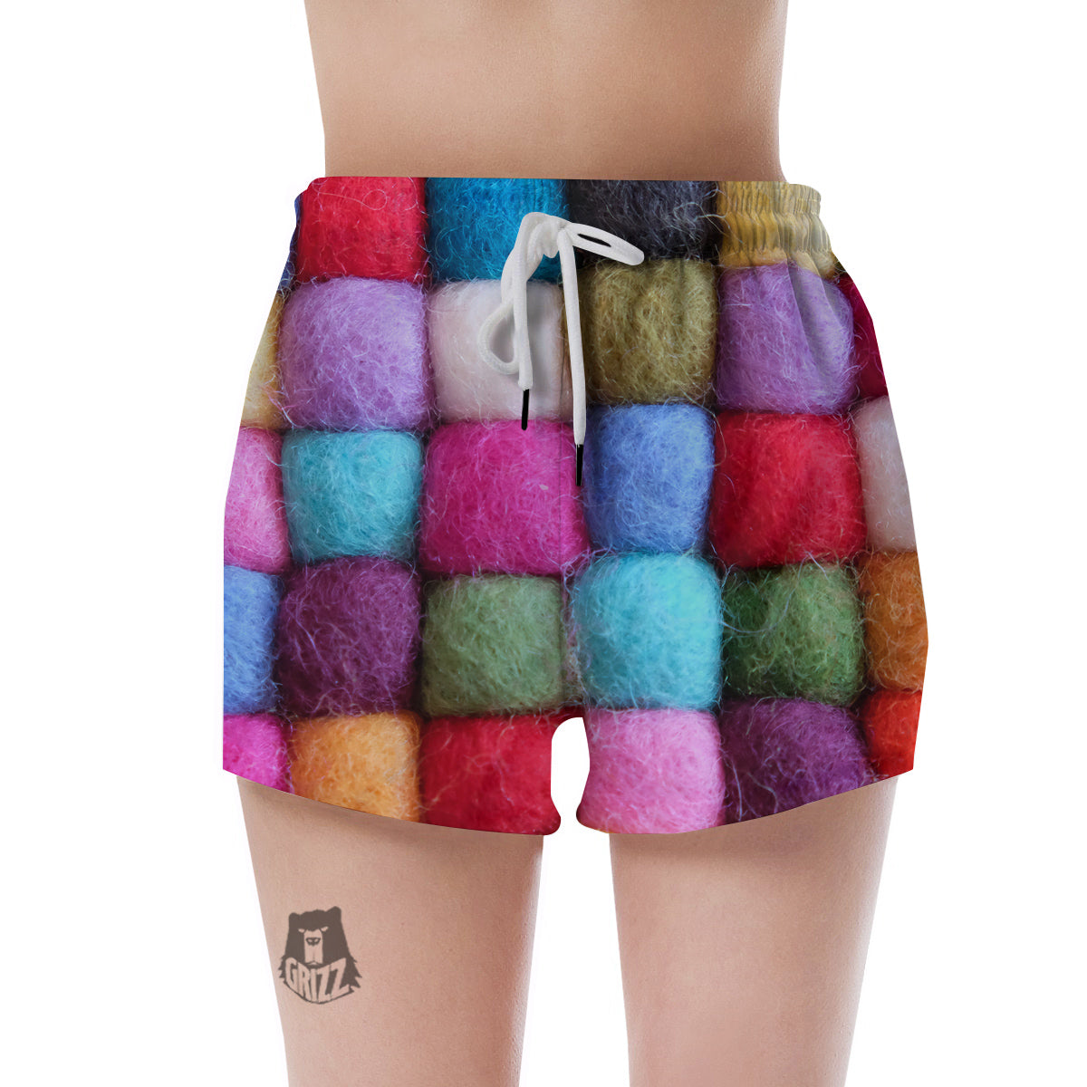 Wool Yarns Colorful Print Women's Shorts-grizzshop