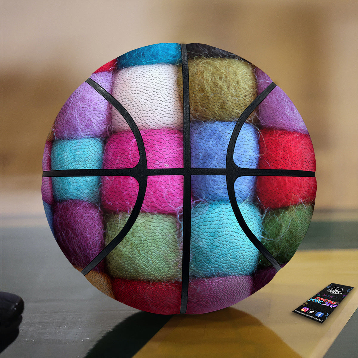 Wool Yarns Colorful Print Basketball