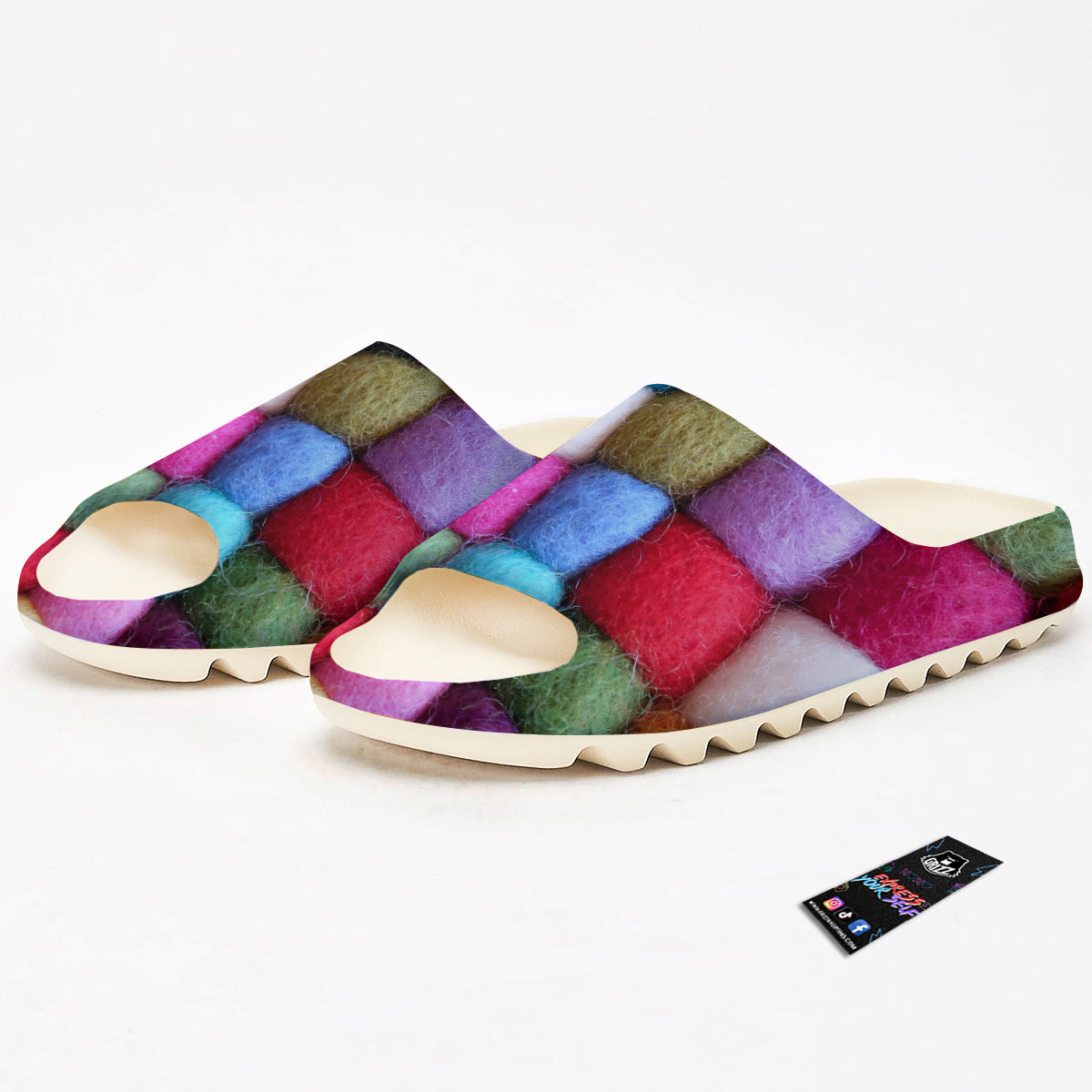 Wool Yarns Colorful Print Sandals-grizzshop