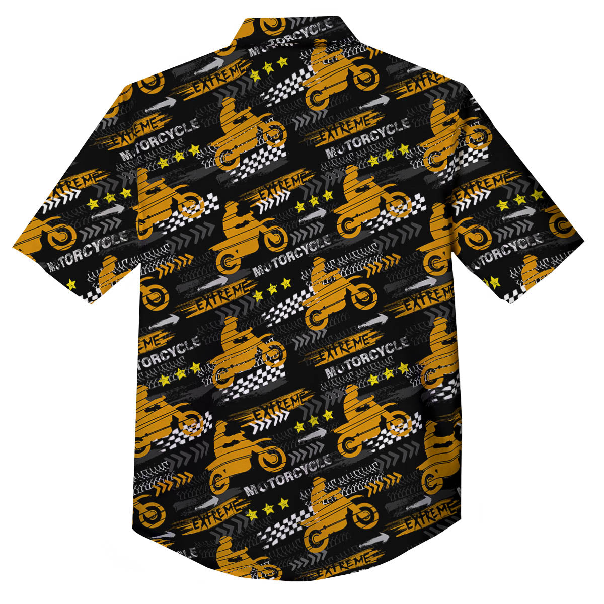 Words Motorcycle Print Pattern Button Up Shirt-grizzshop