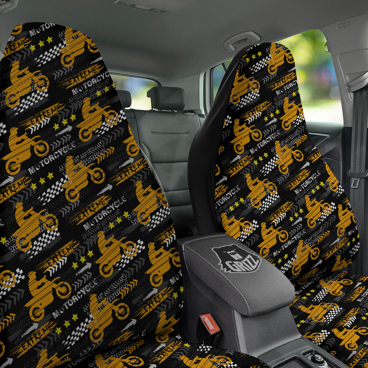 Words Motorcycle Print Pattern Car Seat Covers-grizzshop