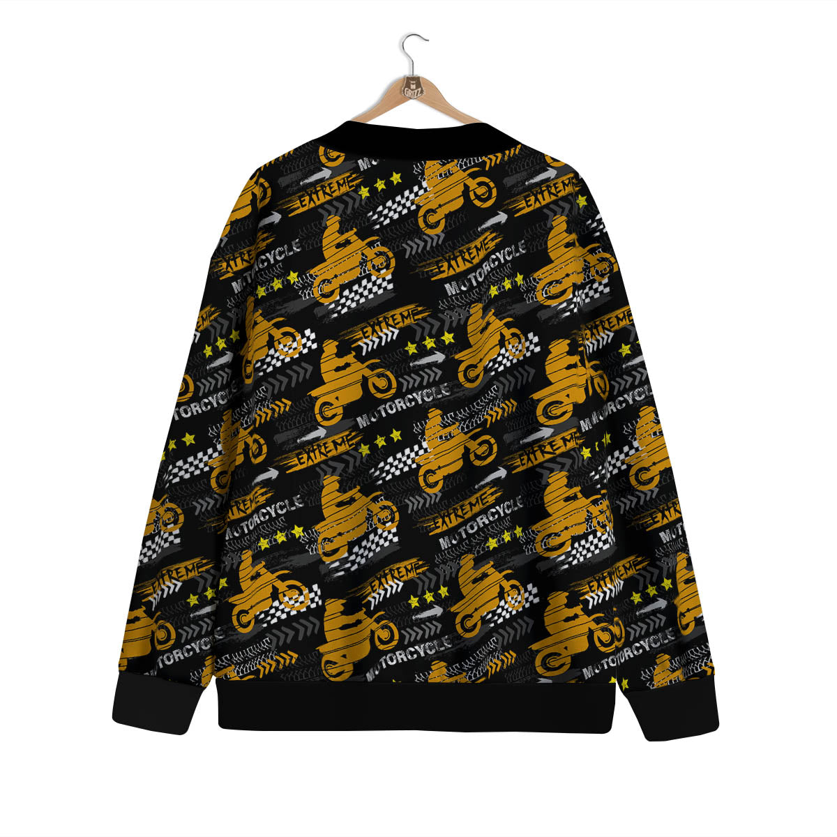Words Motorcycle Print Pattern Cardigan-grizzshop
