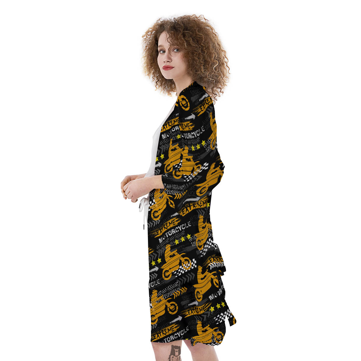 Words Motorcycle Print Pattern Kimono-grizzshop