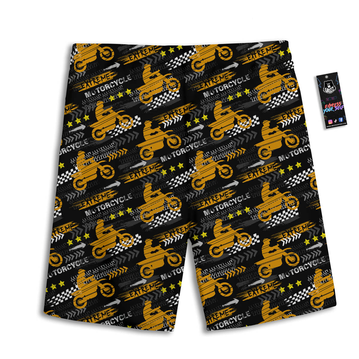 Words Motorcycle Print Pattern Men's Athletic Shorts