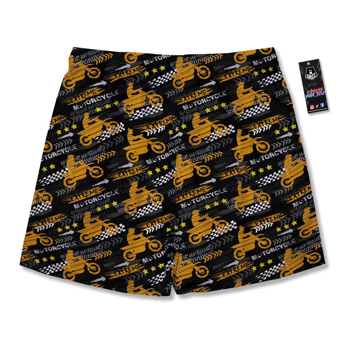 Words Motorcycle Print Pattern Men's Running Shorts-grizzshop