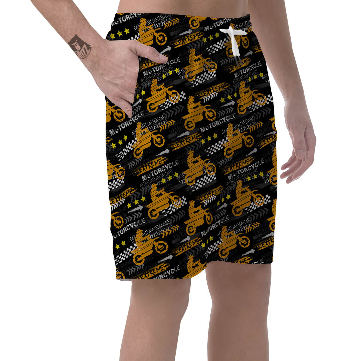 Words Motorcycle Print Pattern Men's Shorts-grizzshop