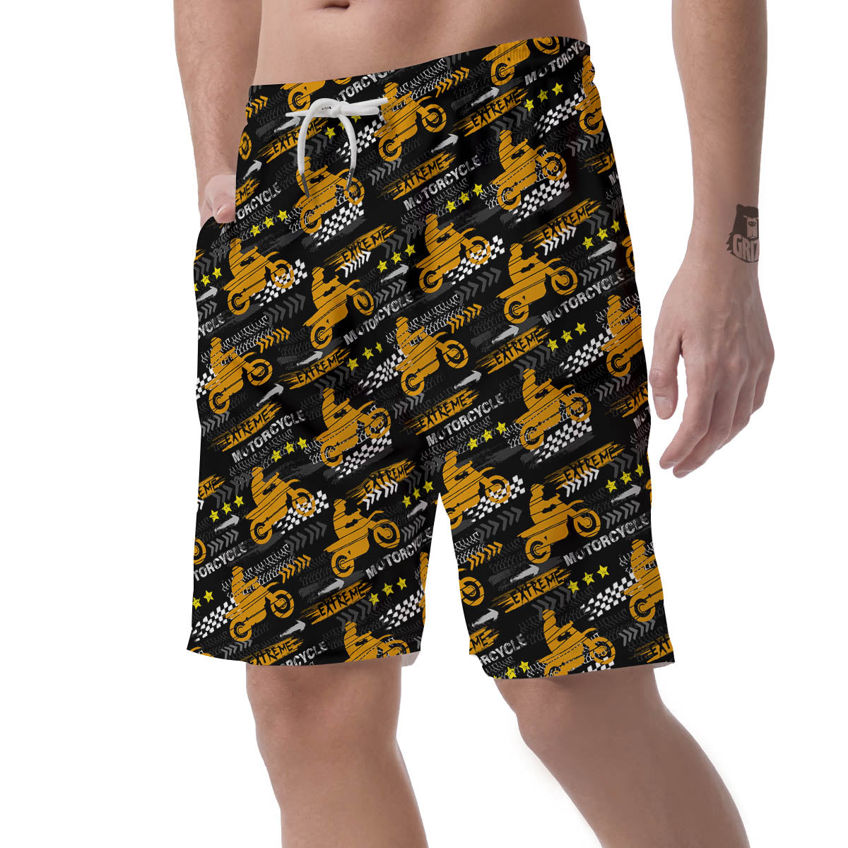 Words Motorcycle Print Pattern Men's Shorts-grizzshop