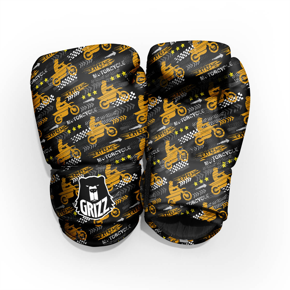Words Motorcycle Print Pattern Pro Boxing Glove