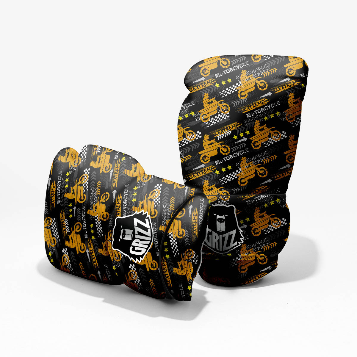 Words Motorcycle Print Pattern Pro Boxing Glove