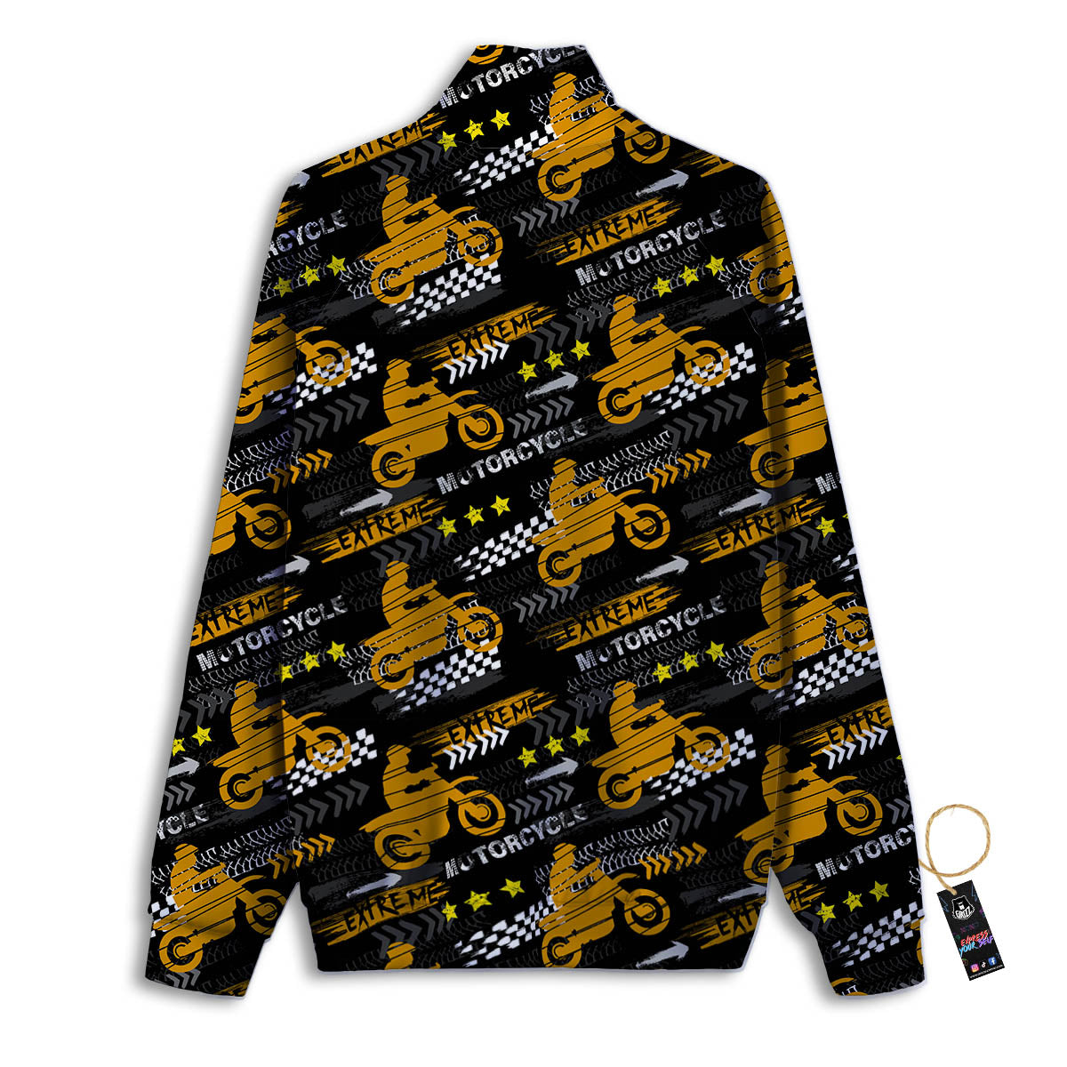 Words Motorcycle Print Pattern Track Jacket-grizzshop