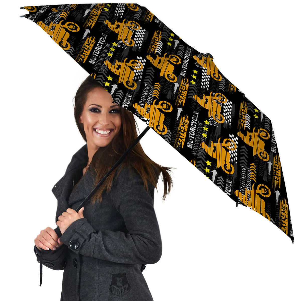 Words Motorcycle Print Pattern Umbrella-grizzshop