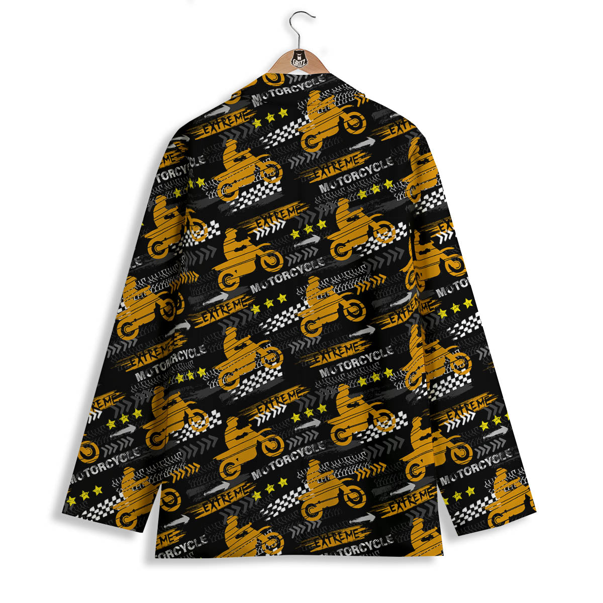 Words Motorcycle Print Pattern Women's Blazer-grizzshop