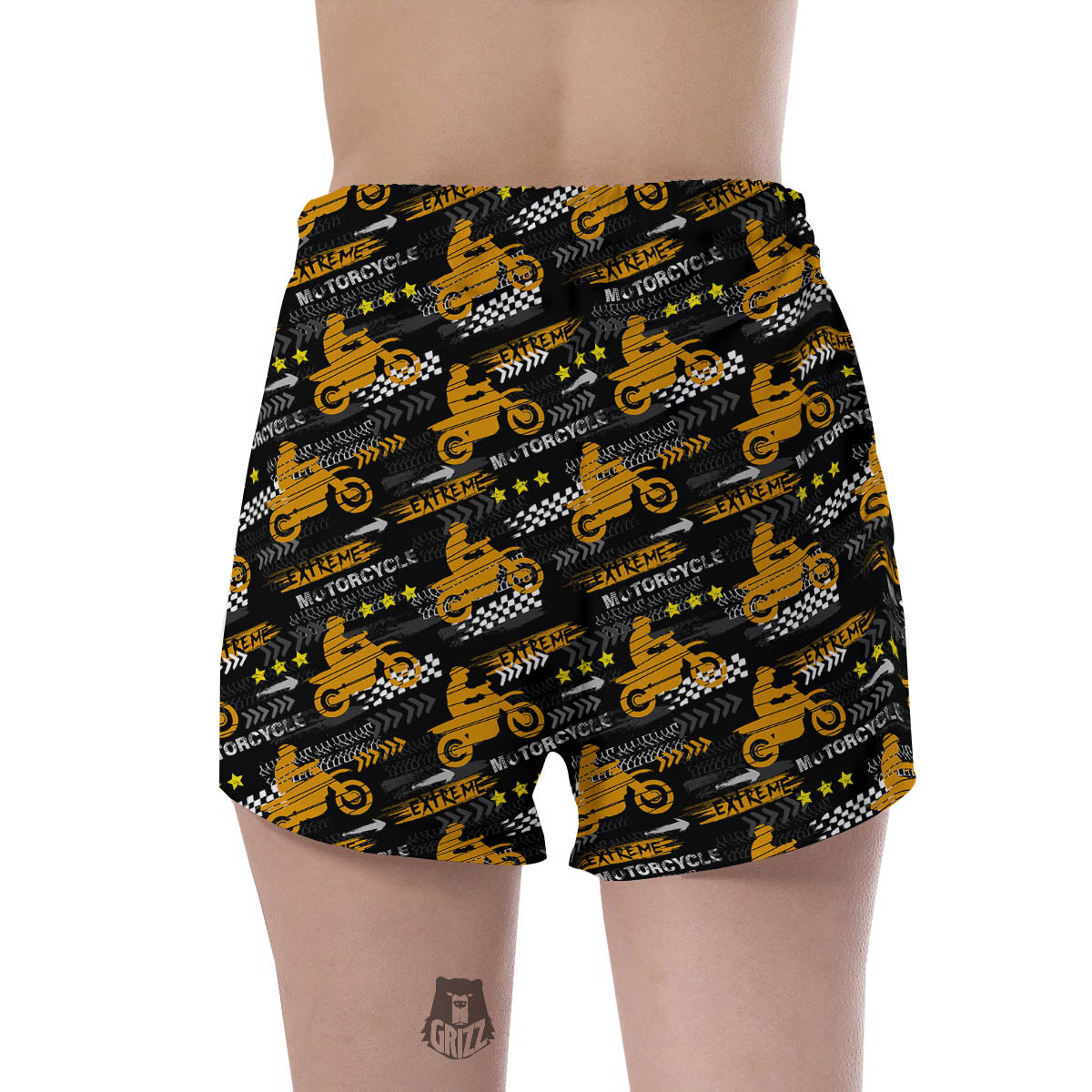 Words Motorcycle Print Pattern Women's Shorts-grizzshop