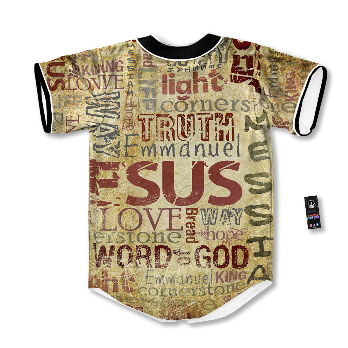 Words Old Religious Print Baseball Jersey-grizzshop