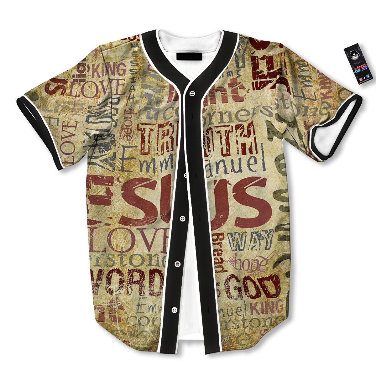 Words Old Religious Print Baseball Jersey-grizzshop