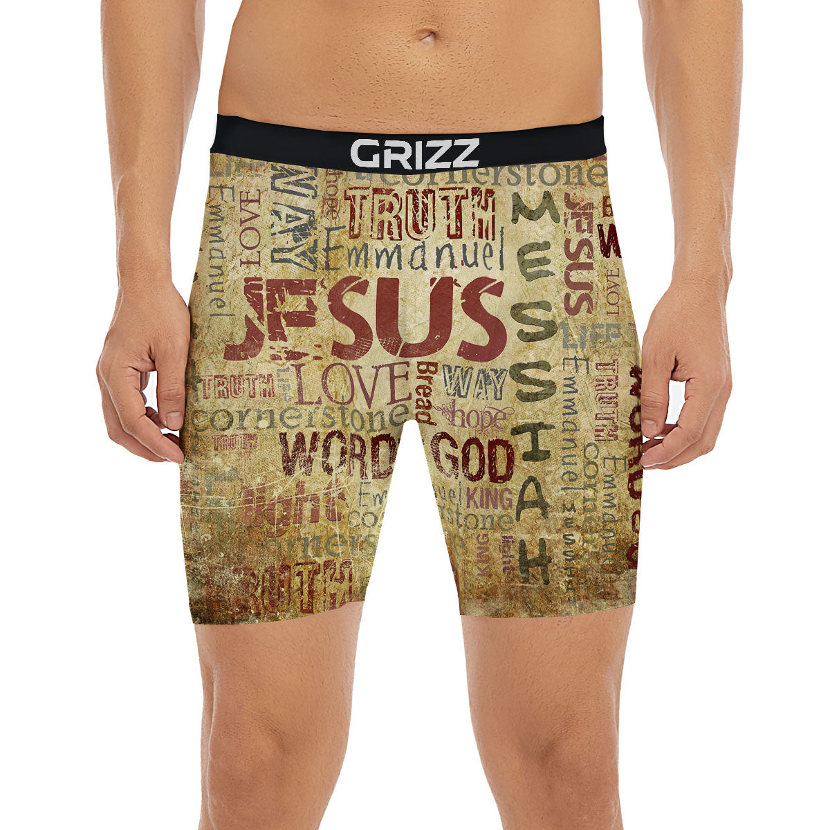 Words Old Religious Print Boxer Briefs-grizzshop