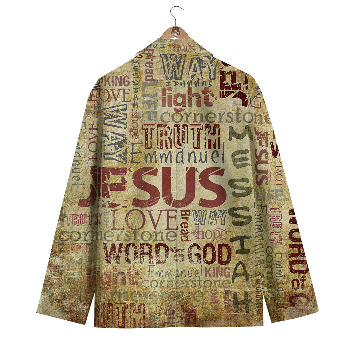 Words Old Religious Print Men's Blazer-grizzshop