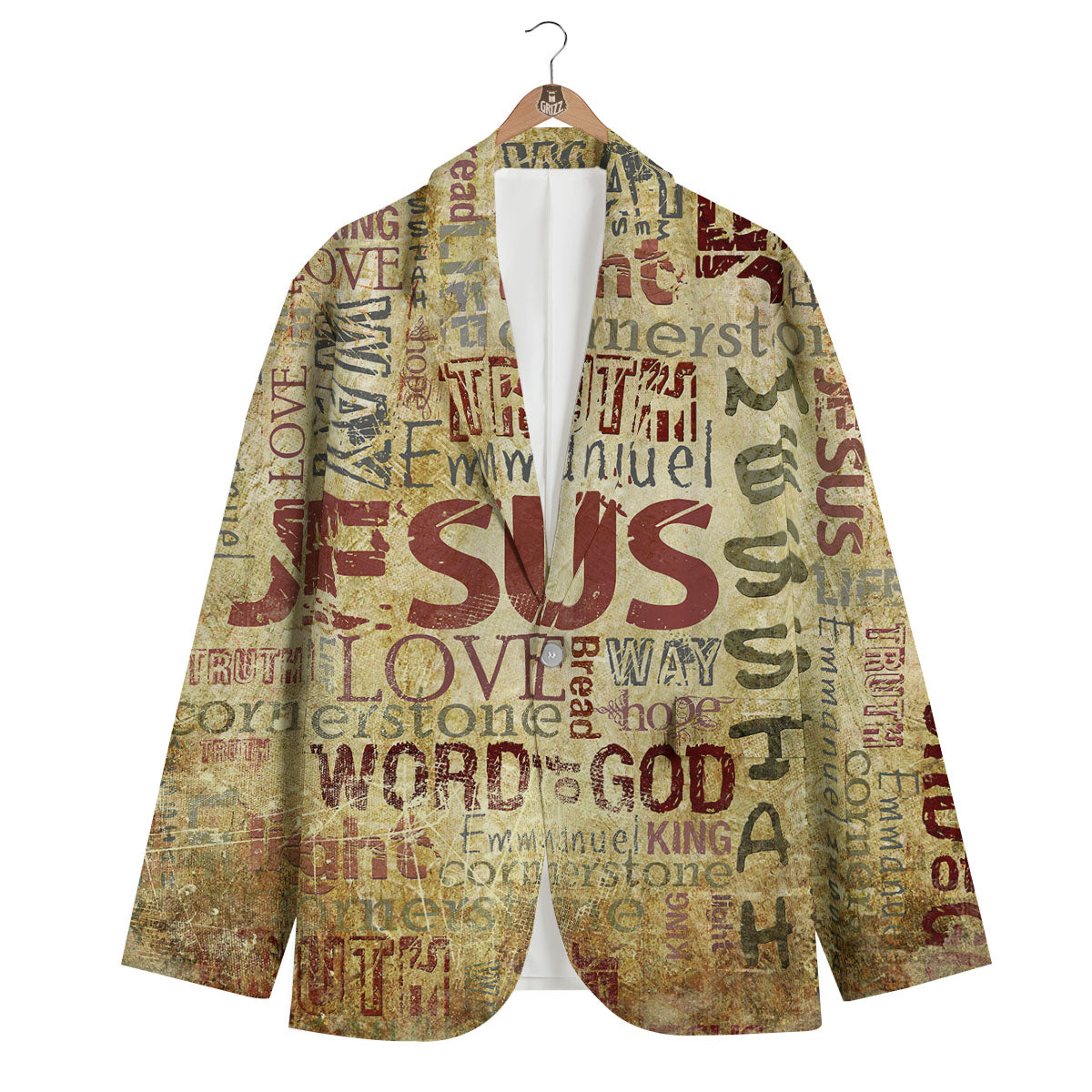 Words Old Religious Print Men's Blazer-grizzshop