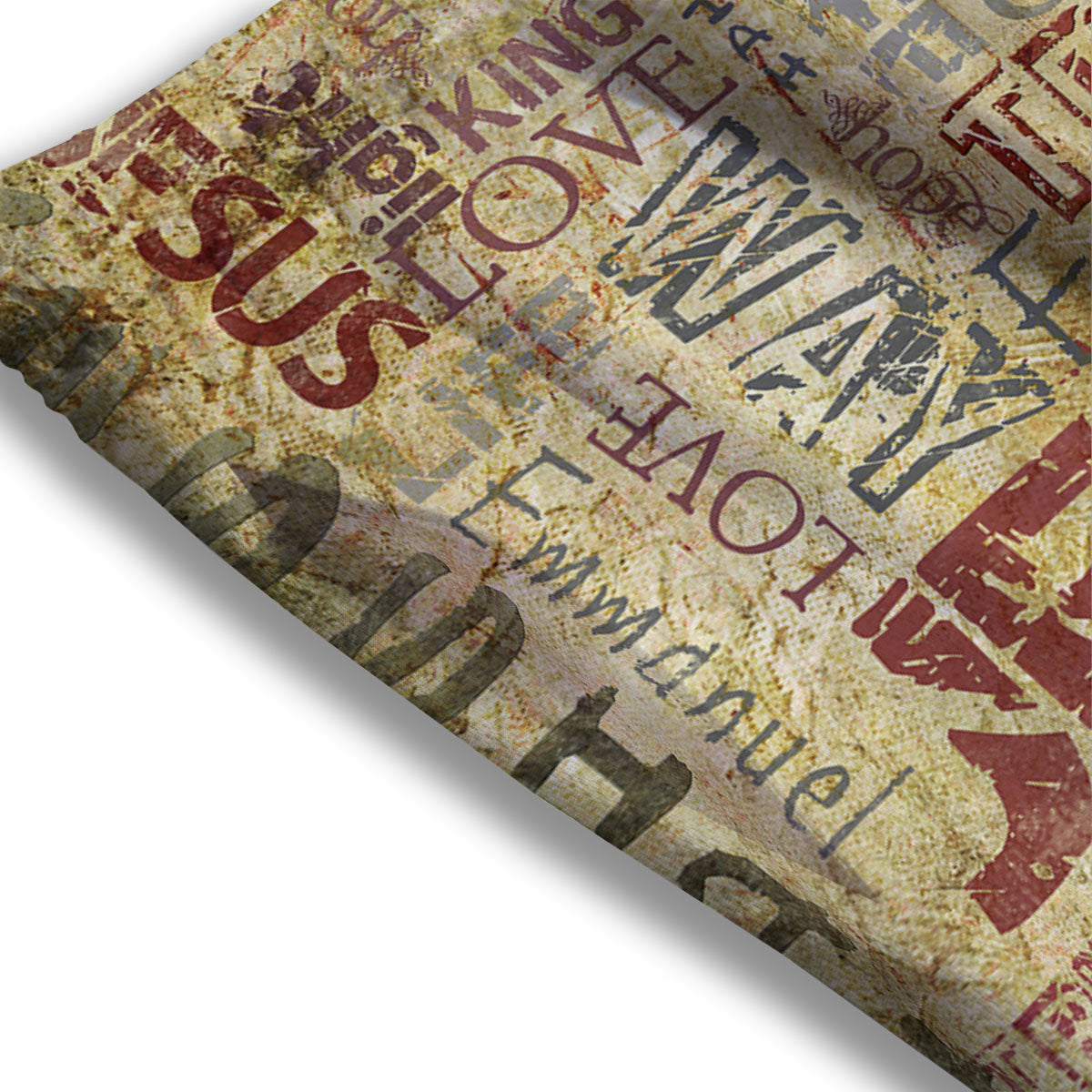 Words Old Religious Print Mesh Shorts
