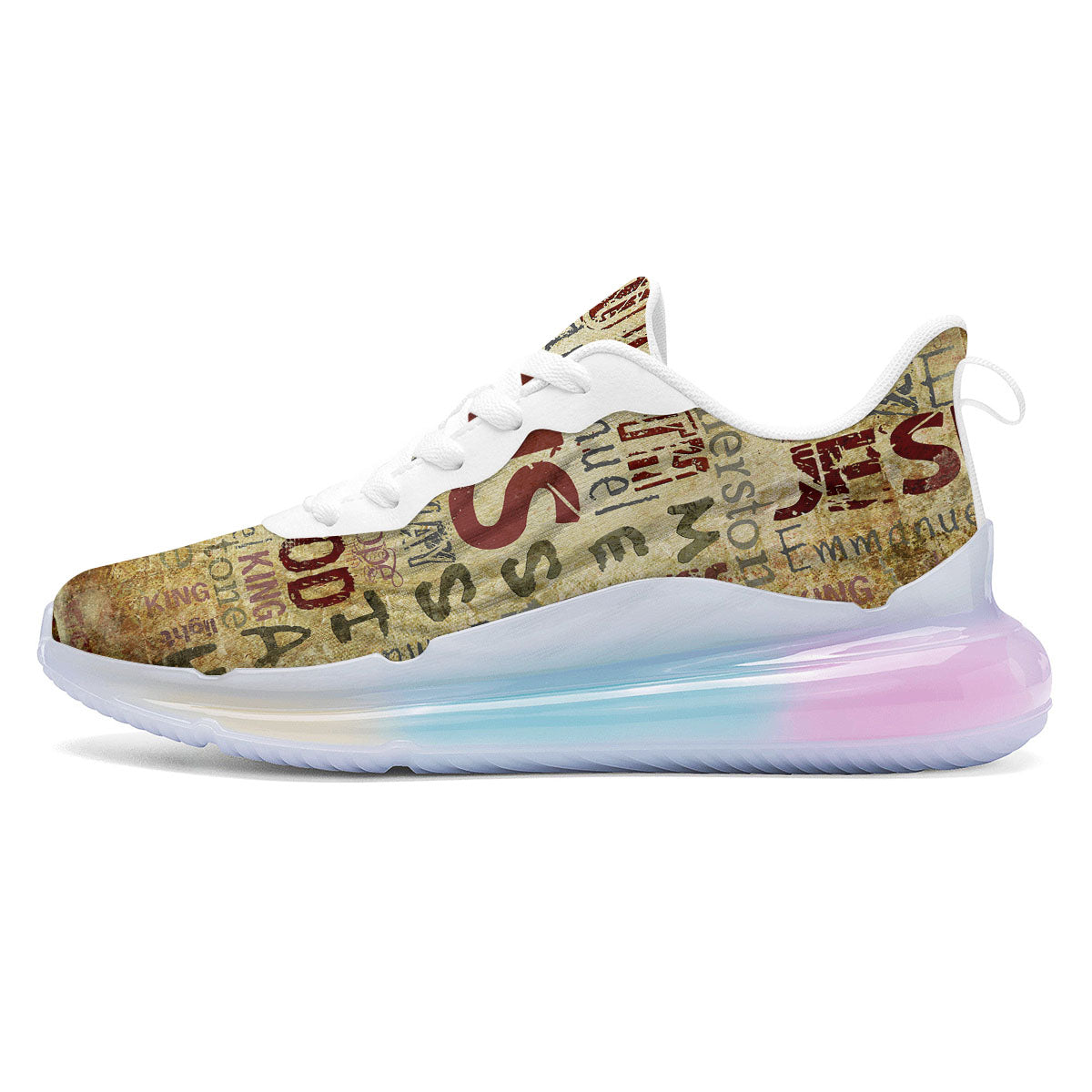 Words Old Religious Print Running Sneakers-grizzshop
